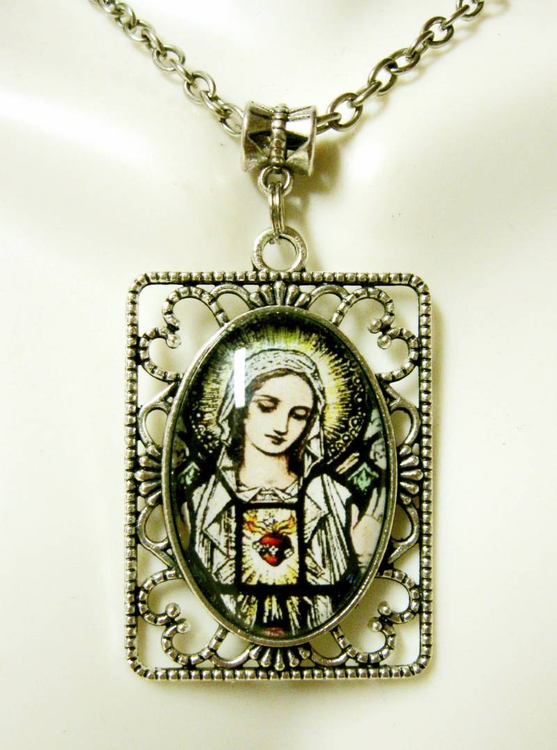Unbeflecktes Herz Mariens - Anhänger Und Kette Ap25-073 von Gwendysgems