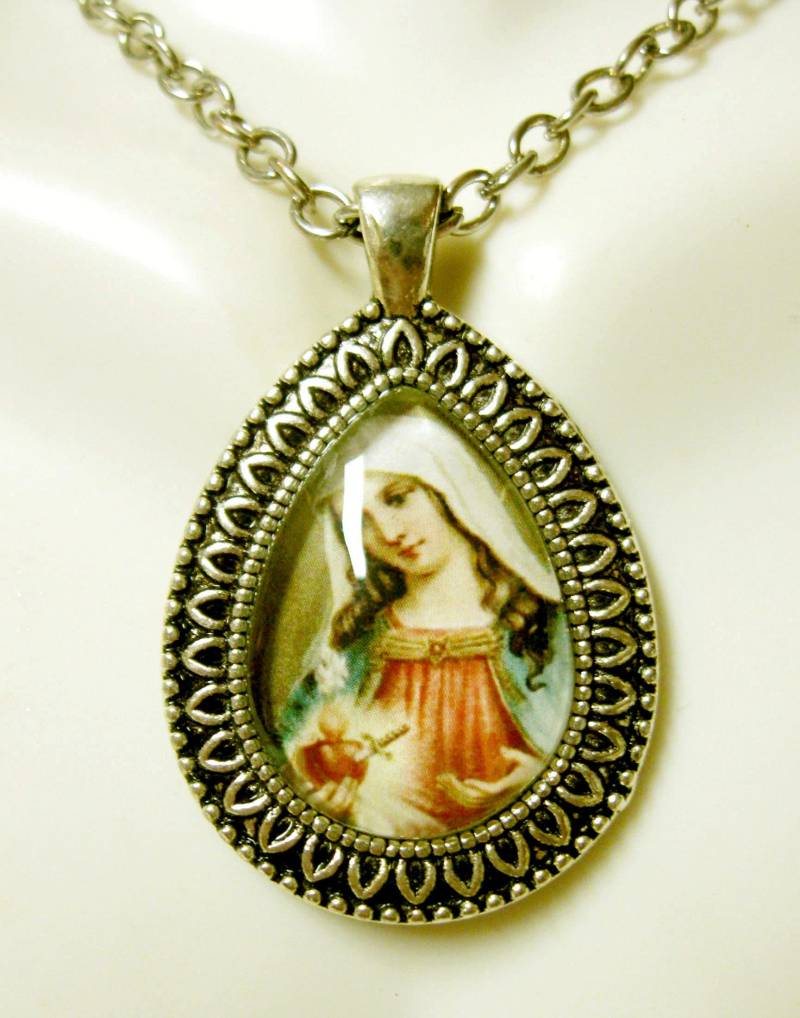 Unbeflecktes Herz Von Mary Anhänger Mit Kette - Ap15-129 von Gwendysgems