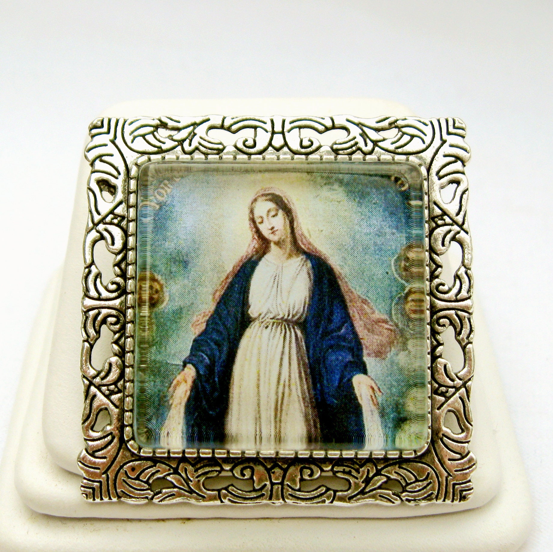 Wundertätige Medaille Cabrio Brosche/Anhänger Und Kette - Ap35-045 von Gwendysgems