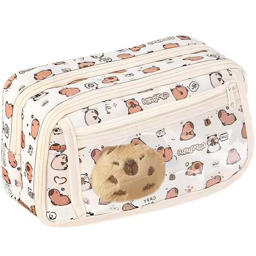 Gwezmxs Capybara Federmäppchen, Mäppchen mit Reißverschluss & Aufklebern, Capybara Pencil Case, Federtasche 22x7x13cm Gwezmxs Capybara Federmäppchen, Mäppchen mit Reißverschluss & Aufklebern, Capybara Pencil Case, Federtasche 22x7x13cm von Gwezmxs