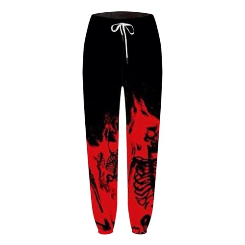 Gwnauz Halloween Sporthose Damen Sporthose Damen Blutspritzer Muster Freizeithose mit Kordelzug Taschen Horror Hose Freizeithosen Problem Gelöst Jogginghose Damen Lang Trainingshose von Gwnauz