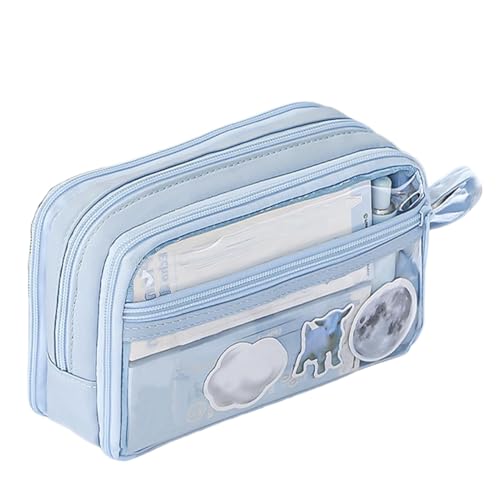 Federmäppchen Pencil Case Tragbare Stifttasche Mit 3 Fächern, Transparente Mäppchen Schreibwarenbeutel Mit Großer Kapazität, Bleistift Beutel Für Büro, Studenten, Mädche Und Junge 21x6,5x13 Cm Federmäppchen Pencil Case Tragbare Stifttasche Mit 3 Fächern, Transparente Mäppchen Schreibwarenbeutel Mit Großer Kapazität, Bleistift Beutel Für Büro, Studenten, Mädche Und Junge 21x6,5x13 Cm von Gwtdtoad