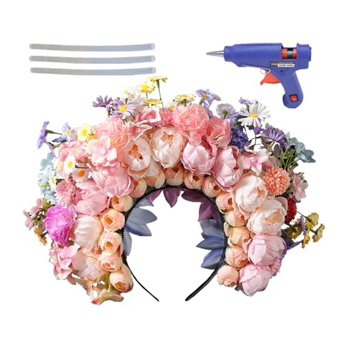 Gwtdtoad Blumenstirnbänder für Frauen, Blumenhaarband | Blumenkronhaar Reifen,Modekopfschmuck, Kostüm -Kopfbedeckung, Foto -Requisiten für Damen -Abschlussveranstaltungen Frühlingsversammlung von Gwtdtoad