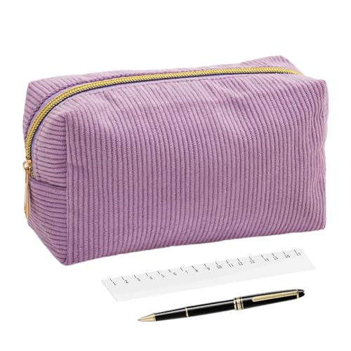 Gwtdtoad Federmäppchen Mäppchen Cord Einfarbiges Stiftetasche Federtasche Pencil Case Großem Fassungsvermögen Schulmäppchen Für Den Schulanfang 18x10,5x7,5 cm von Gwtdtoad