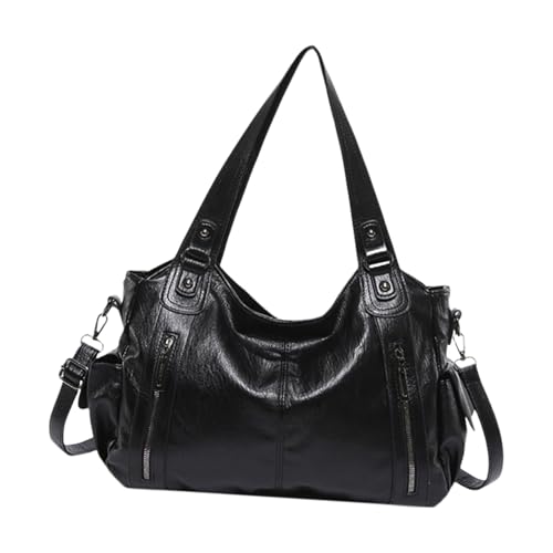 Gwtdtoad Large Tote Bag PU Leather Damen Schultertasche Handtasche Vielseitige Und Modische Umhängetasche Für Damen 38x29x12,5cm von Gwtdtoad