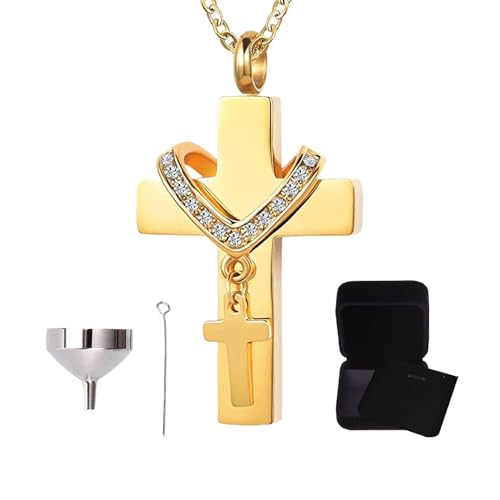 Gwtdtoad Urnenschmuck Für Asche,Asche Anhänger Andenken | Fashionable Cross Urn Pendant Necklace for Keepsake, Home Display, Travel, Outdoors, Funeral, Remembrance Gwtdtoad Urnenschmuck Für Asche,Asche Anhänger Andenken | Fashionable Cross Urn Pendant Necklace for Keepsake, Home Display, Travel, Outdoors, Funeral, Remembrance von Gwtdtoad