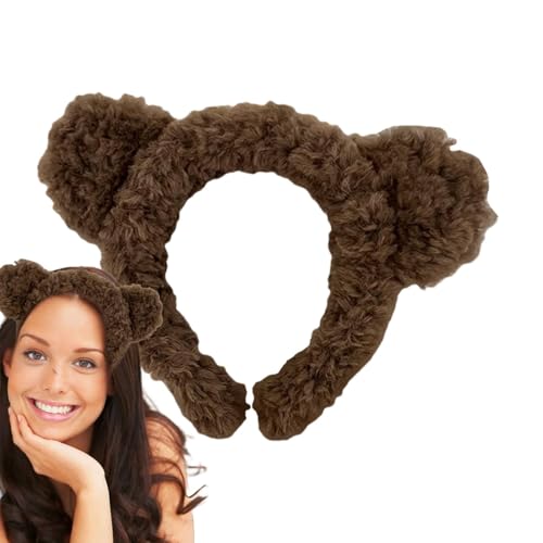 Plüsch Bärenohren Stirnband Cartoon Tier Kopfbedeckung Süße Und Niedliche Tierohren Kopfschmuck Haarschmuck Für Damen Und Mädchen,Haar-Accessoires von Gwtdtoad