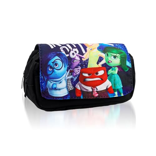 In-Side Out Federmäppchen, Doppellagiges Federmäppchen mit Großem Fassungsvermögen, Doppel-Reißverschluss Stifttasche mit Klettverschluss, Geschenke für Kinder Teenager von Gxhong