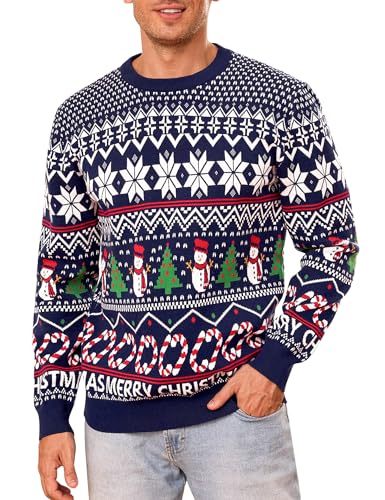 Gyabnw Christmas Sweater Pullover Winter Strickpullover Grobstrick Pullover mit Rundhalsausschnitt von Gyabnw