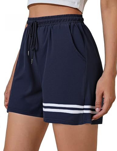 Gyabnw Kurze Sporthose Damen Sportshorts Shorts Damen Sommer Shorty mit Taschen und Kordelzug Freizeitshorts für Running Gym Fitness von Gyabnw