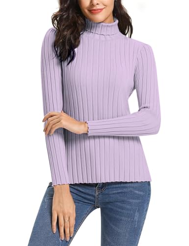 Gyabnw Damen Strickpullover Rollkragenpullover Elegant Langarm Strickpulli Stretch Warmer Winter Rolli Sweater für Herbst von Gyabnw