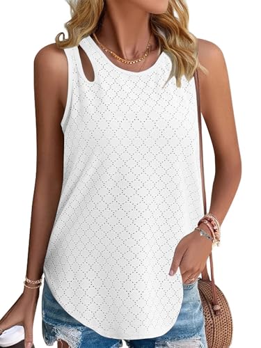 Gyabnw Damen Tank Tops Sommer Ärmellose Oberteile Basic Top Blusen Top Lässige Leicht von Gyabnw