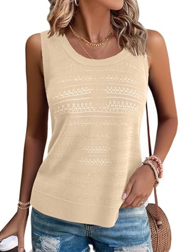 Gyabnw Damen Tank Tops Sommer Ärmellose Oberteile Basic Top Blusentop Lässige von Gyabnw