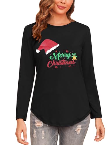 Gyabnw Weihnachtsbluse Hässlicher Weihnachtspullover Weihnachtsshirt Damen Weihnachtspulli Funny Tshirt Fstliches Top von Gyabnw