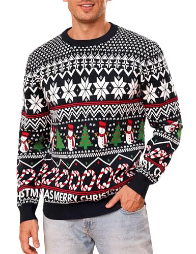 Gyabnw Herren Pullover Lustige Weihnachten Pullover Merry Christmas Weihnachtspullover Langarm Sweatshirt Winter von Gyabnw