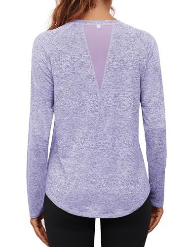 Gyabnw Laufshirt Damen Langarm Sportshirt Fitness Locker Sport Tshirt Oberteile Funktionsshirt Wandershirt Activewear von Gyabnw