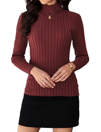 Gyabnw Pullover Damen Langarm Stehkragen Eleganter Damen Pullover Weihnachten Oberteile Sweater für Herbst von Gyabnw
