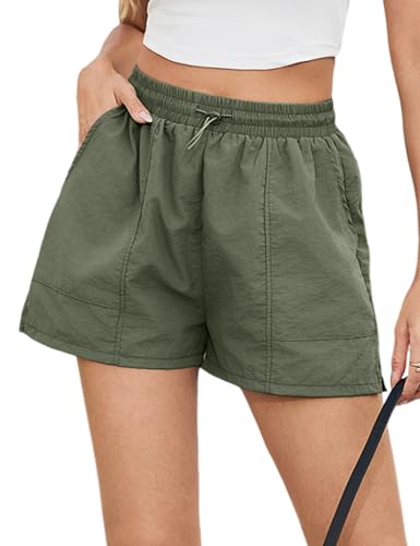 Gyabnw Sporthose Damen Kurz Schnell Trocknend mit Verstellbarem Kordelzug Laufshorts für Jogging von Gyabnw