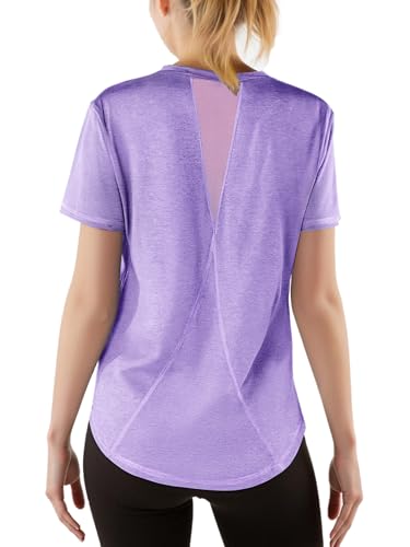 Gyabnw Sportshirt Damen Kurzarm Atmungsaktiv Funktionshirt Workout Tops UV Shirt Fitness Laufshirt Yoga UV Shirt von Gyabnw