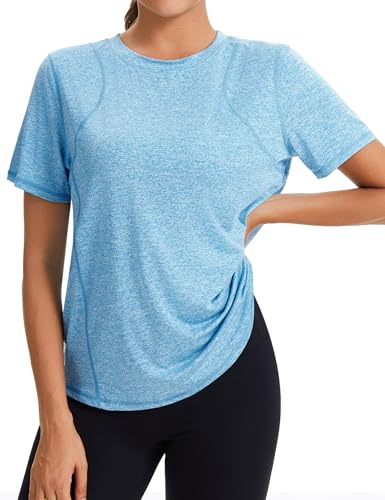 Gyabnw Sportshirt Damen Kurzarm Rundhals Funktionsshirt Oberteile Atmungsaktiv Leichtes Sport Damen Top Für Fitness Gyabnw Sportshirt Damen Kurzarm Rundhals Funktionsshirt Oberteile Atmungsaktiv Leichtes Sport Damen Top Für Fitness von Gyabnw