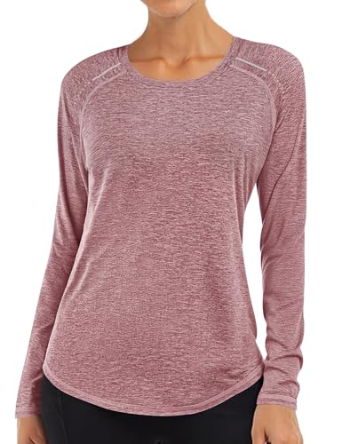 Gyabnw Sportshirt Damen Langarm Yogashirt Damen Sportkleidung Frauen Locker Oberteile Fitness Top von Gyabnw