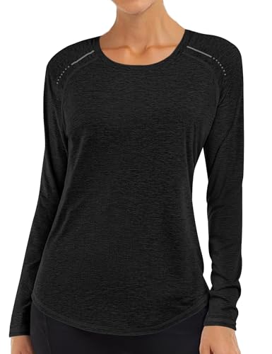 Gyabnw Sportshirt Langarm Damen Activewear T-Shirts UPF 50+ UV Langärmelig Wander Shirt Leicht UV Schutz Outdoor von Gyabnw