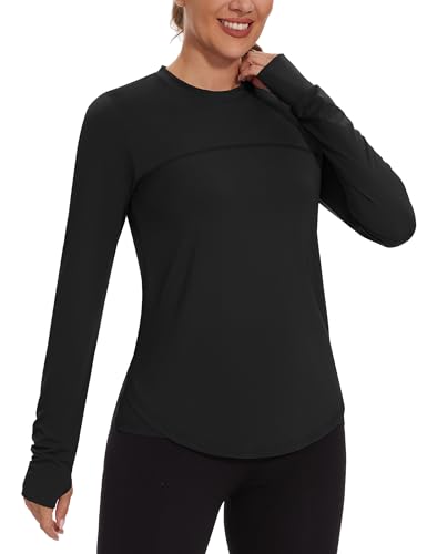 Gyabnw Sportshirt Langarm Damen Activewear T-Shirts UPF 50+ UV Langärmelig Wanderoberteile Leicht UV Schutz Outdoor von Gyabnw