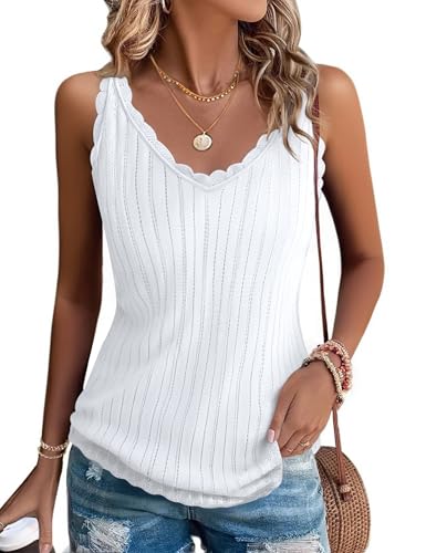 Gyabnw Damen Tank Top Elegant Sommer Basic Elegant Oberteile Ärmellose Trägershirt von Gyabnw
