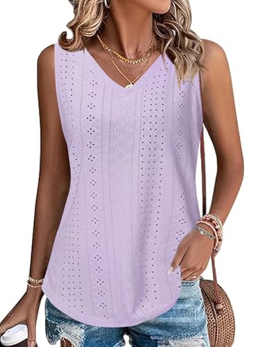 Gyabnw Tank Top Damen Ärmellose Blusen Sommer Lässiges Basic Oberteile für Damen von Gyabnw