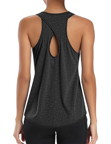 Gyabnw Tank Top Damen mit Rückenausschnitt ärmellos leicht schnelltrocknend atmungsaktiv für Lauf Yoga von Gyabnw