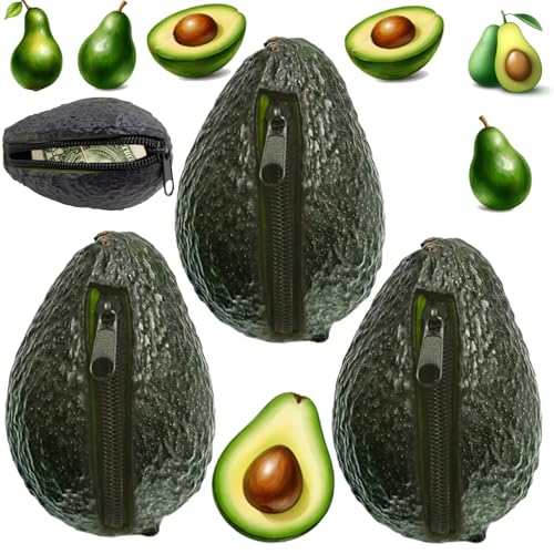 Avocado Coin Purse Pouch, Avocado Purse, Realistic Avocado Wallet, Avocado Shaped Multipurpose Card Holder and Coin Purse, Avocado Bag (Avocado *3) von Gyagalre
