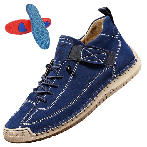 Gyagalre Elira Sneakers Damen – Bequeme Stützende Orthopädische Schuhe | Ergonomische Slip-On Sneaker mit Elastischem Gummiband (Dunkelblau, Erwachsene, 37, Numerisch, EU Schuhgrößensystem, M) von Gyagalre