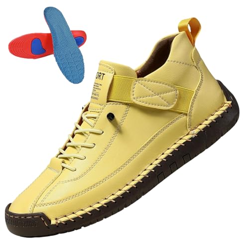 Gyagalre Elira Sneakers Damen – Bequeme Stützende Orthopädische Schuhe | Ergonomische Slip-On Sneaker mit Elastischem Gummiband (Gelb, Erwachsene, 48, Numerisch, EU Schuhgrößensystem, M) von Gyagalre