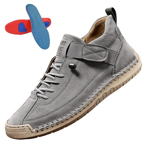 Gyagalre Elira Sneakers Damen – Bequeme Stützende Orthopädische Schuhe | Ergonomische Slip-On Sneaker mit Elastischem Gummiband (Grau, Erwachsene, 43, Numerisch, EU Schuhgrößensystem, M) von Gyagalre