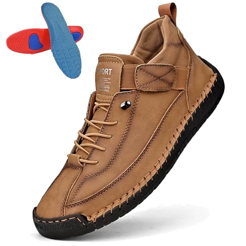 Gyagalre Elira Sneakers Damen – Bequeme Stützende Orthopädische Schuhe | Ergonomische Slip-On Sneaker mit Elastischem Gummiband (Hellbraun, Erwachsene, 36, Numerisch, EU Schuhgrößensystem, M) von Gyagalre