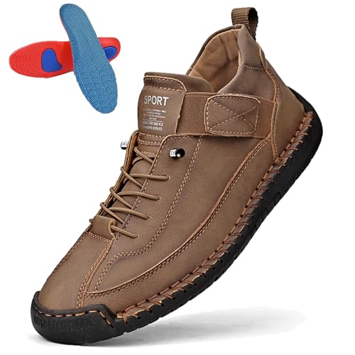 Gyagalre Elira Sneakers Damen – Bequeme Stützende Orthopädische Schuhe | Ergonomische Slip-On Sneaker mit Elastischem Gummiband (Khaki, Erwachsene, 39, Numerisch, EU Schuhgrößensystem, M) von Gyagalre