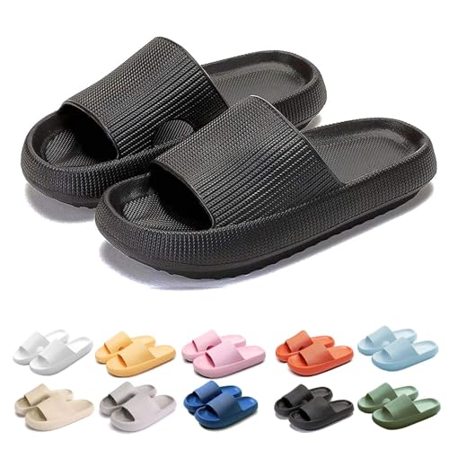 Gyagalre Orthoslipper Original, Cozyslides Original Für Maximalen Komfort, Wolkenschuhe Hausschuhe Damen Herren Slipper (Black, Erwachsene, 42, Numerisch (von/bis), EU Schuhgrößensystem, 43, Breit) von Gyagalre