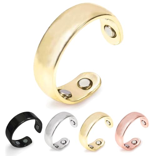 Sömni Ring, Sömni Ring Damen Wechseljahre, Damen Gegen Migräne, Verstellbarer Akupressurring Zur Linderung Von Müdigkeit (1, Gold) von Gyagalre