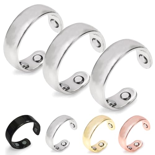 Gyagalre Sömni Ring, Sömni Ring Damen Wechseljahre, Damen Gegen Migräne, Verstellbarer Akupressurring Zur Linderung Von Müdigkeit (3, Silber) von Gyagalre