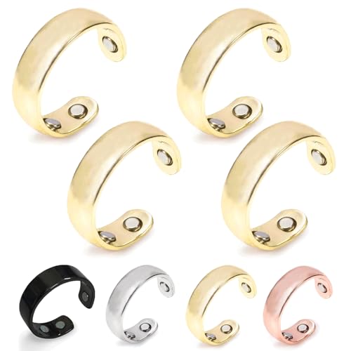 Gyagalre Sömni Ring, Sömni Ring Damen Wechseljahre, Damen Gegen Migräne, Verstellbarer Akupressurring Zur Linderung Von Müdigkeit (4, Gold) von Gyagalre