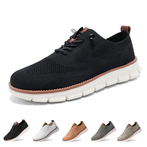 Gyagalre Wearbreeze Schuhe für Herren, Urban – Ultra-Bequeme Schuhe, Oxfords Walking Herren-Slip-On-Bootsschuhe mit Fußgewölbeunterstützung (Black, Erwachsene, 41, Numerisch, EU Schuhgrößensystem, M) von Gyagalre