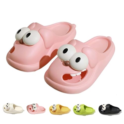 Gyagalre Zungenkuss-Hausschuhe, niedliche 3D-Hundehausschuhe mit großen Augen, küssende Hausschuhe mit Kusslippen (Pink, Erwachsene, 36, Numerisch (von/bis), EU Schuhgrößensystem, 37, Breit) von Gyagalre