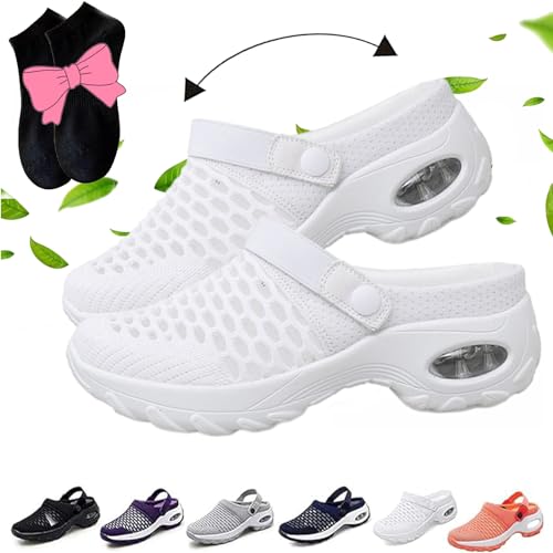 Orthopädische Schlupfschuhe mit Luftkissen, orthopädische Clogs für Damen, orthopädische Clogs, orthopädische Schuhe für Damen, weiß, 40.5 EU von Gyagalre