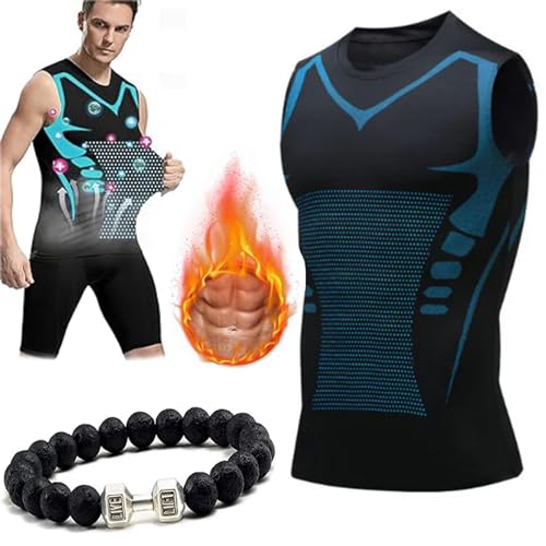 Vitaboost Kompressionsshirt, ionisches formendes ärmelloses Shirt für Männer, formende Weste für Männer, (Black*1, M) von Gyagalre