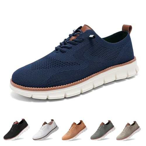 Wearbreeze Schuhe für Herren, Urban – Ultra-bequeme Schuhe, Oxfords Walking Herren-Slip-On-Bootsschuhe mit Fußgewölbeunterstützung (Navy Blue, Erwachsene, 43, Numerisch, EU Schuhgrößensystem, M) von Gyagalre