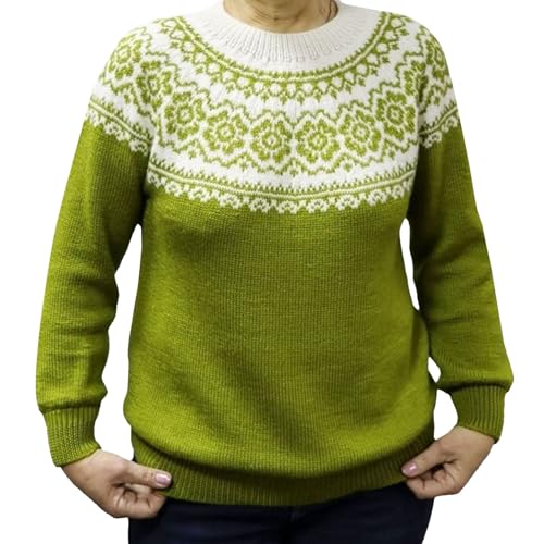 Angebote des tages heute deal,Norweger Pullover Damen Original Weihnachten Pullover Winter Kaschmir Pullis Langarm Oberteile Elegant Rundhals Casual Warm Winterpullover Strickpullover Jumpers von Gyaimxfu