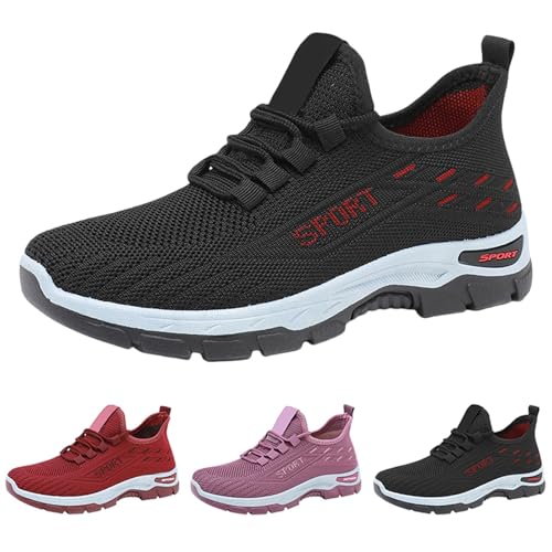 Black Friday Angebote，Sneaker Damen Leicht und Bequem rutschfest Orthopädische Ergonomischer Schmerzlinderungs-Schuh Laufschuhe Shock Absorbing Turnschuhe Atmungsaktiv Sportschuhe Flache Walkingschuhe von Gyaimxfu