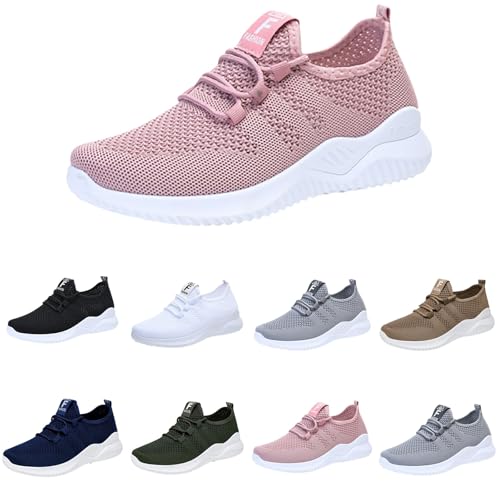 Damen Sneaker, Leichte Laufschuhe, Atmungsaktiv Bequeme Sportschuhe Mit Luftpolster Mesh Running Shoes Weiche Sohle Turnschuhe rutschfest Straßenlaufschuhe Gym Fitness Damensneaker von Gyaimxfu