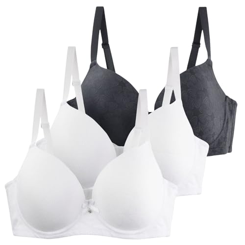 Gyaimxfu 3er Pack Damen BH mit Bügel Frauen Spitzen-BH Leicht Perfekte Passform Klassische Bras mit Verstellbaren Trägern, Anti-Sagging Bra Set für Alltag und Freizeit,2025 Neu von Gyaimxfu