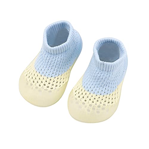 Gyaimxfu Baby Sockenschuhe Sommer Unisex Bodensocken Lernlaufschuhe Weicher Stricken Sockenschuhe und Gummisohle Weicher Mesh Atmungsaktive rutschfeste Hüttenschuhe Für Mädchen Junge von Gyaimxfu